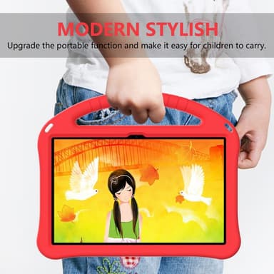 SKALO Lenovo Tab M10 Plus 10.6"" (Gen 3) Lapsikuori kahvalla ja jalustalla - Punainen