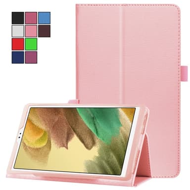 SKALO Samsung Tab A7 Lite Duofold Litchi Suojakotelo - Pinkki