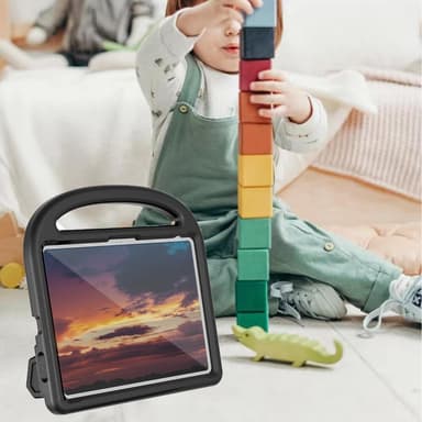 SKALO iPad 10.9 (2022) Lapsikuori kahvalla ja jalustalla - Musta