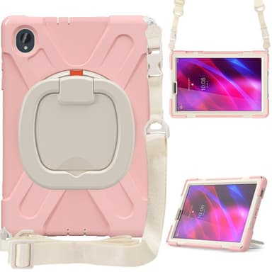 SKALO Lenovo Tab M10 FHD Plus 10.3"" Extra Shock Resistant Armor Rengas kuori olkahihnalla - Pinkki