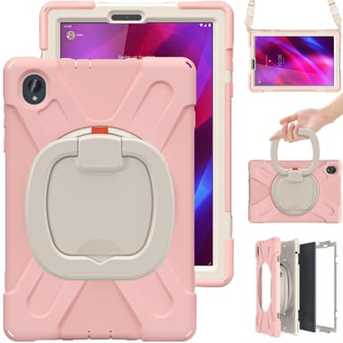 SKALO Lenovo Tab M10 FHD Plus 10.3"" Extra Shock Resistant Armor Rengas kuori olkahihnalla - Pinkki