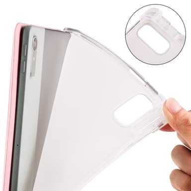 SKALO Lenovo Tab P11 Gen 2 Trifold Suojakotelo läpinäkyvällä taustapaperilla - Pinkki