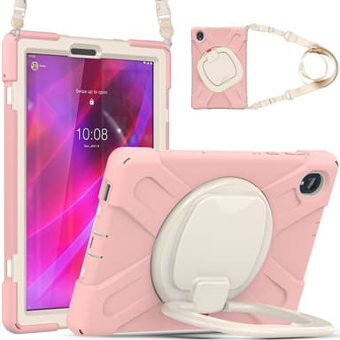 SKALO Lenovo Tab M10 FHD Plus 10.3"" Extra Shock Resistant Armor Rengas kuori olkahihnalla - Pinkki