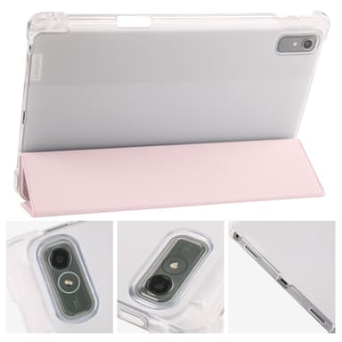 SKALO Lenovo Tab P11 Gen 2 Trifold Suojakotelo läpinäkyvällä taustapaperilla - Pinkki