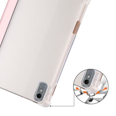SKALO Lenovo Tab P11 Gen 2 Trifold Suojakotelo läpinäkyvällä taustapaperilla - Pinkki