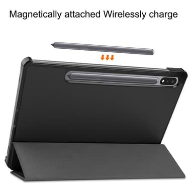 SKALO Samsung Tab S8 Trifold Suojakotelo - Musta