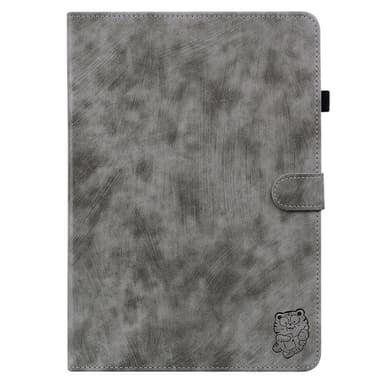 SKALO Lenovo Tab M7 (Gen 3) Cute Tiger PU-nahkainen Lompakkokotelo - Harmaa
