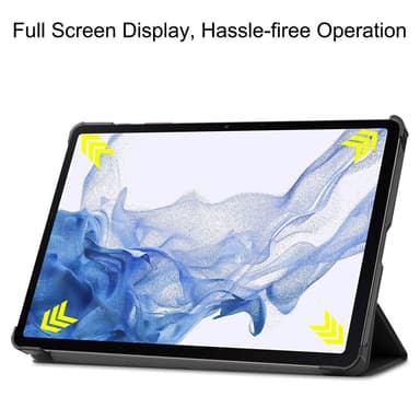 SKALO Samsung Tab S8 Trifold Suojakotelo - Musta