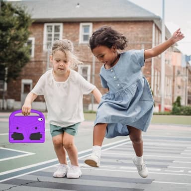 SKALO iPad 10.9 (2022) Lapsikuori kahvalla ja jalustalla - Violetti