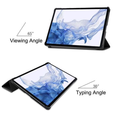 SKALO Samsung Tab S8 Trifold Suojakotelo - Musta