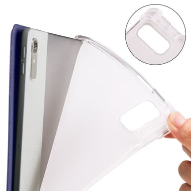 SKALO Lenovo Tab P11 Gen 2 Trifold Suojakotelo läpinäkyvällä taustapaperilla - Tummansininen