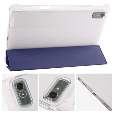 SKALO Lenovo Tab P11 Gen 2 Trifold Suojakotelo läpinäkyvällä taustapaperilla - Tummansininen