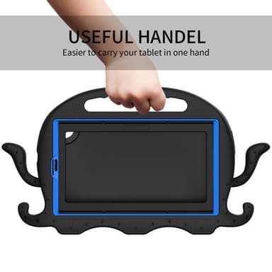 SKALO Samsung Tab A7 Lite 3D Cartoon lapsen Kuori - Musta