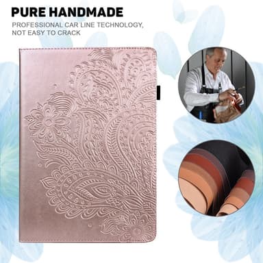 SKALO Samsung Tab A8 10.5 (2021/2022) Mandala Suojakotelo - Ruusukulta