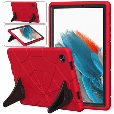 SKALO Samsung Tab A8 10.5 (2021/2022) Hämähäkinseitit lasten kuoriin - Punainen-Musta