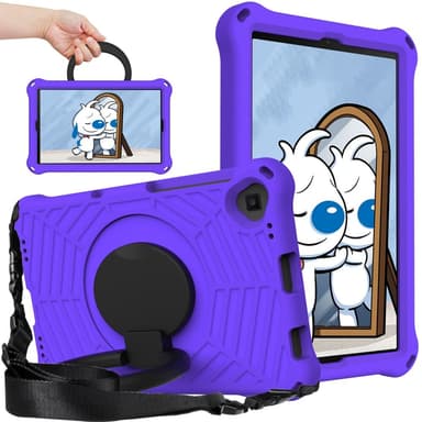 SKALO Lenovo Tab M10 FHD Plus 10.3"" Extra Shock Resistant Armor Spider Mesh kuori olkahihnalla - Violetti