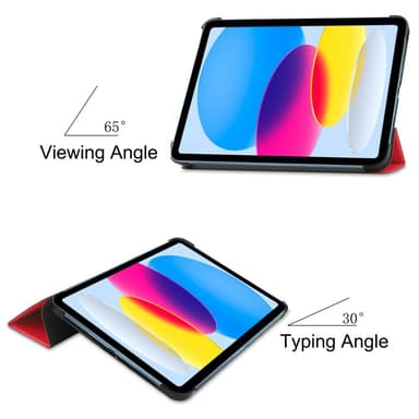 SKALO iPad 10.9 (2022) Trifold Suojakotelo - Punainen