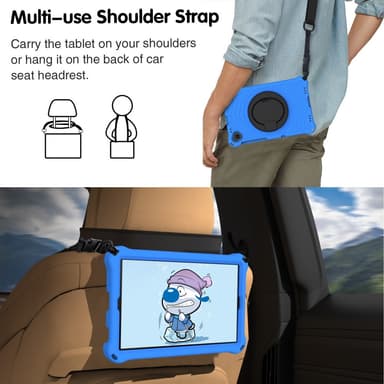 SKALO Lenovo Tab M10 FHD Plus 10.3"" Extra Shock Resistant Armor Spider Mesh kuori olkahihnalla - Sininen