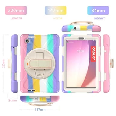 SKALO Lenovo Tab M8 Gen 4 Extra Shockproof Armor Iskunkestävä kuori - Rainbow