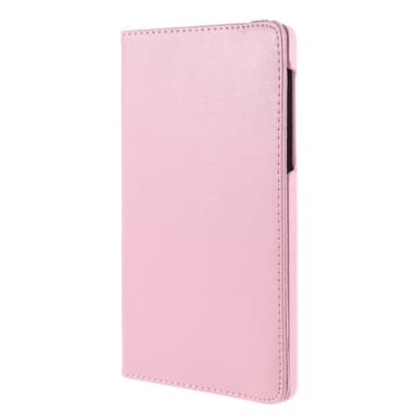 SKALO Samsung Tab A7 Lite 360 Litchi Suojakotelo - Pinkki