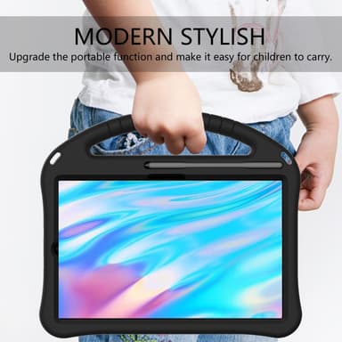 SKALO Samsung Tab S6 Lite Lapsikuori kahvalla ja jalustalla - Musta