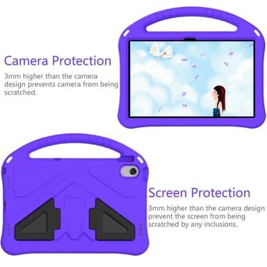 SKALO Lenovo Tab M10 Plus 10.6"" (Gen 3) Lapsikuori kahvalla ja jalustalla - Violetti