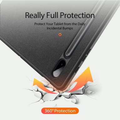 DUX DUCIS Samsung Tab S7+/S7 FE/S8+ DOMO Series Trifold Suojakotelo - Musta