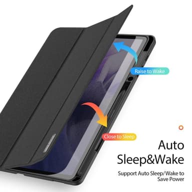 DUX DUCIS Samsung Tab S7+/S7 FE/S8+ DOMO Series Trifold Suojakotelo - Musta