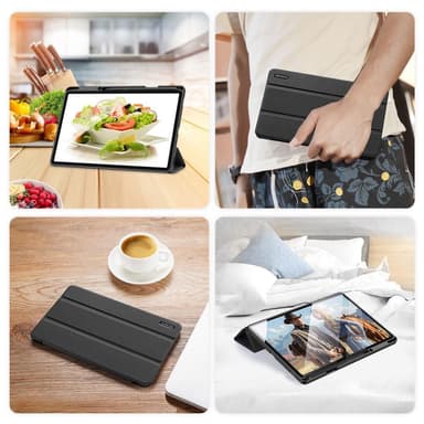 DUX DUCIS Samsung Tab S7+/S7 FE/S8+ DOMO Series Trifold Suojakotelo - Musta