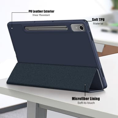 SKALO Lenovo Tab P12 Trifold Suojakotelo - Tummansininen