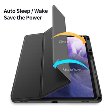DUX DUCIS Samsung Tab S7+/S7 FE/S8+ TOBY Series Trifold Suojakotelo - Musta