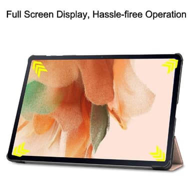 SKALO Samsung Tab S7 FE Trifold Suojakotelo - Ruusukulta