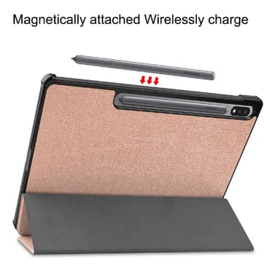 SKALO Samsung Tab S7 FE Trifold Suojakotelo - Ruusukulta