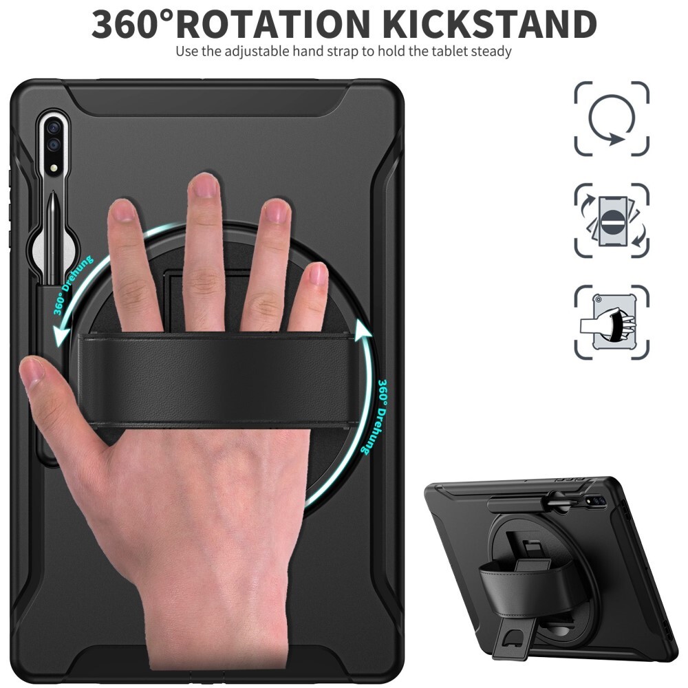 SKALO Samsung Tab S8 Ultra Extra Shockproof Armor Iskunkestävä kuori - Musta