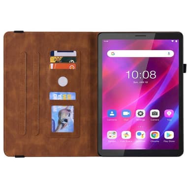 SKALO Lenovo Tab M7 (Gen 3) Mandala Butterfly Suojakotelo - Ruskea