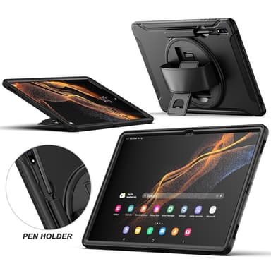 SKALO Samsung Tab S8 Ultra Extra Shockproof Armor Iskunkestävä kuori - Musta