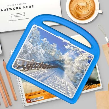 SKALO iPad 10.9 (2022) Lapsikuori kahvalla ja jalustalla - Sininen