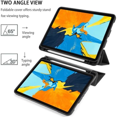 DG MING iPad Air (2020/2022) See Series Trifold Suojakotelo - Musta