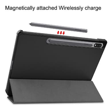 SKALO Samsung Tab S7 FE Trifold Suojakotelo - Musta