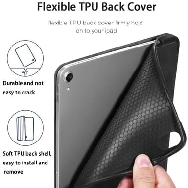 DG MING iPad Air (2020/2022) See Series Trifold Suojakotelo - Musta