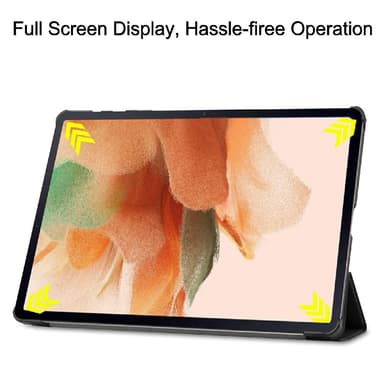 SKALO Samsung Tab S7 FE Trifold Suojakotelo - Musta