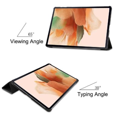 SKALO Samsung Tab S7 FE Trifold Suojakotelo - Musta