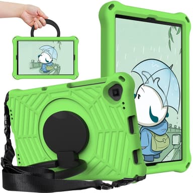SKALO Lenovo Tab M10 FHD Plus 10.3"" Extra Shock Resistant Armor Spider Mesh kuori olkahihnalla - Vihreä
