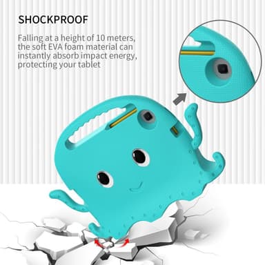 SKALO Samsung Tab A7 Lite 3D Cartoon lapsen Kuori - Turkoosi