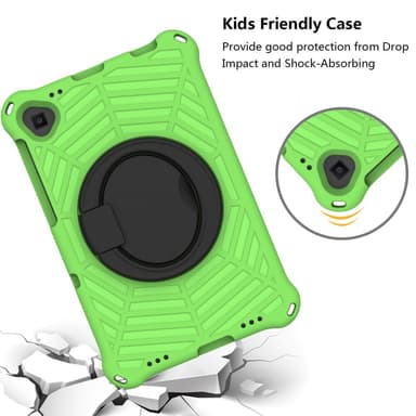 SKALO Lenovo Tab M10 FHD Plus 10.3"" Extra Shock Resistant Armor Spider Mesh kuori olkahihnalla - Vihreä