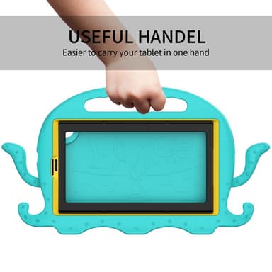 SKALO Samsung Tab A7 Lite 3D Cartoon lapsen Kuori - Turkoosi