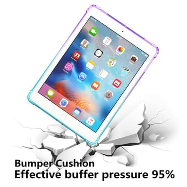SKALO iPad 10.2 Gradient TPU Suojakuori - Violetti-Turkoosi