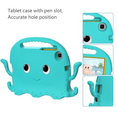 SKALO Samsung Tab A7 Lite 3D Cartoon lapsen Kuori - Turkoosi