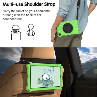 SKALO Lenovo Tab M10 FHD Plus 10.3"" Extra Shock Resistant Armor Spider Mesh kuori olkahihnalla - Vihreä