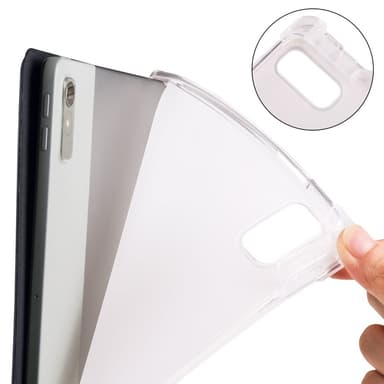 SKALO Lenovo Tab P11 Gen 2 Trifold Suojakotelo läpinäkyvällä taustapaperilla - Musta